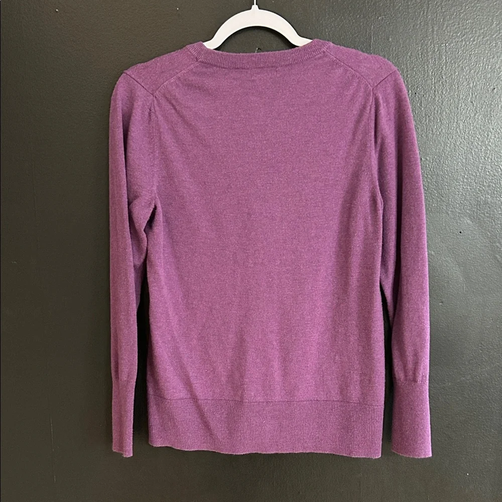 Eddie Bauer Deep Purple V-Neck Cardigan Size M - Picture 2 of 7